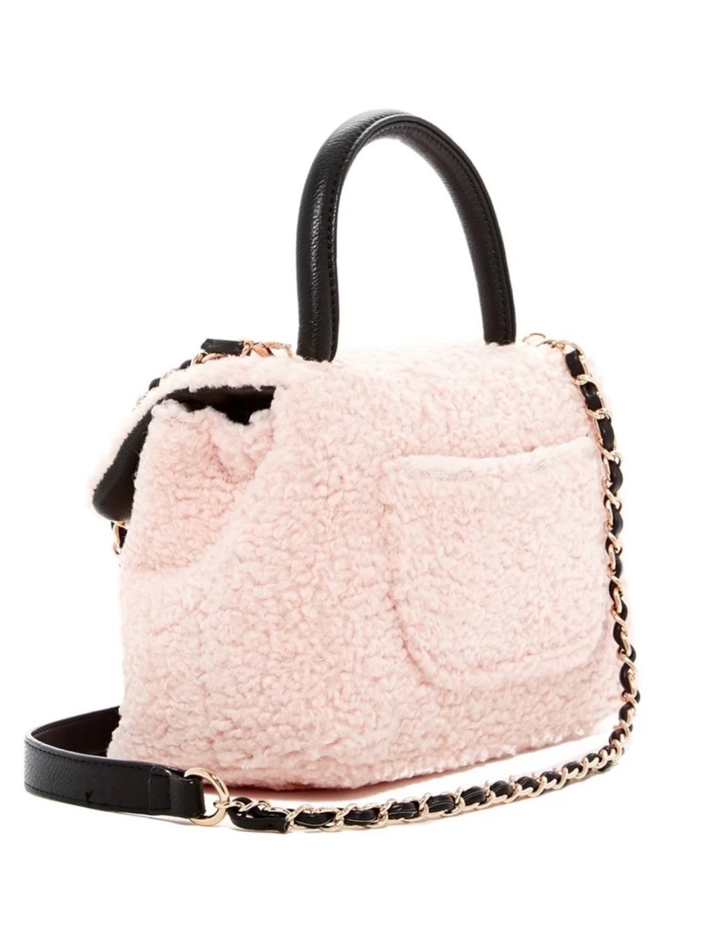 NWT BETSEY JOHNSON Adorable Flap XBody Curly Gurl Blush Purse - Picture 2 of 13